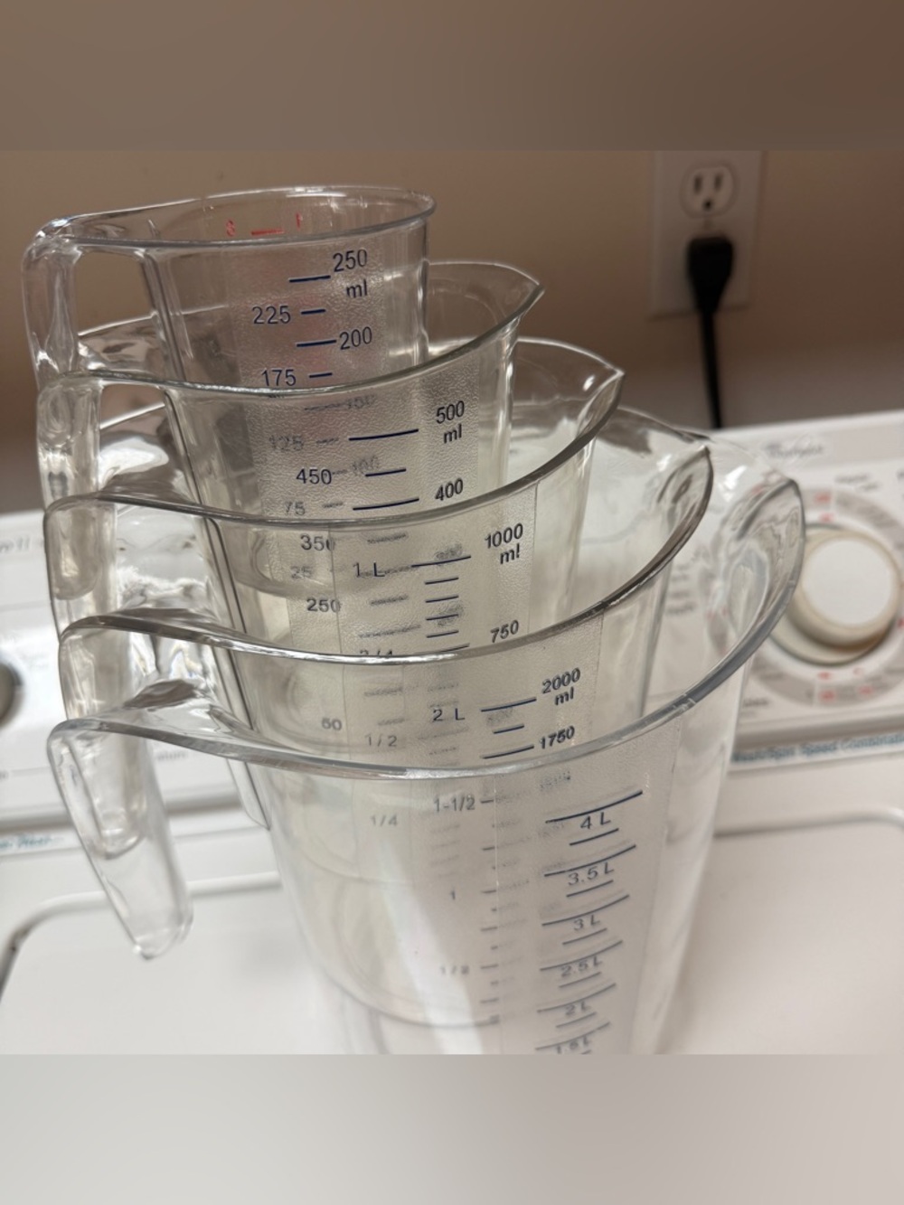 5pc Clear stackable Plastic Measuring Cup Set - Transparent - Picture 8 of 15